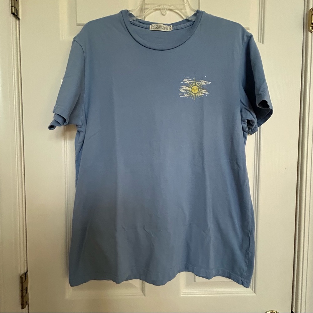 FANCLUB URBAN OUTFITTERS sz M blue graphic t shirt manifesting dreams cotton